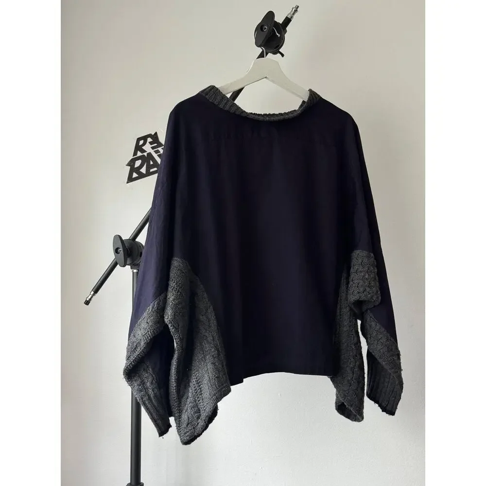 Yohji Yamamoto Y’s Asymmetric Wool Avantgarde Panel Sweater - Picture 2 of 5